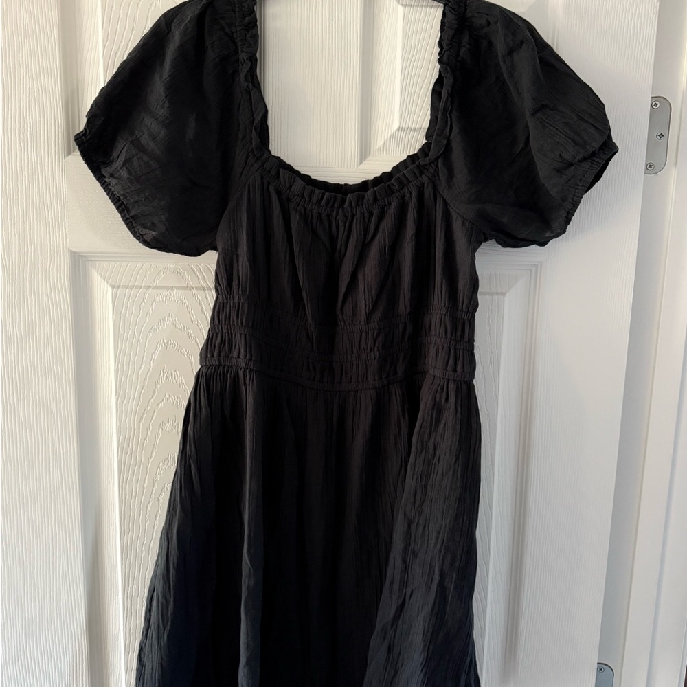 BP Black Mini Dress with Puff Sleeves